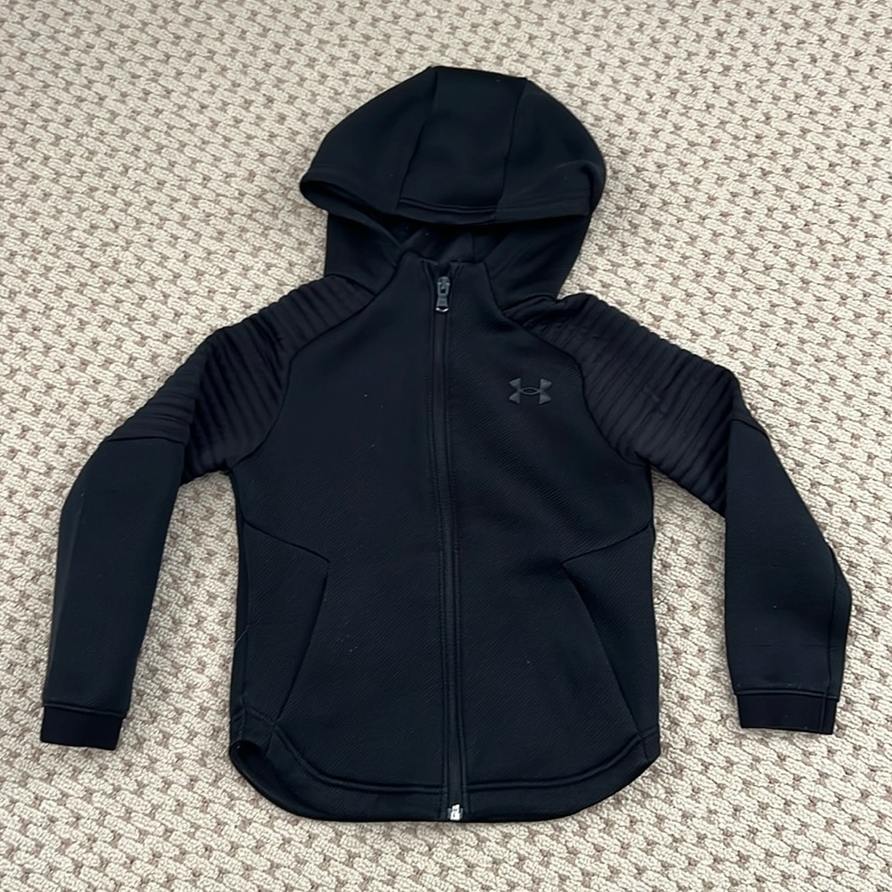 Under Armour Black YXS Full-Zip Hooded Jacket - with pockets